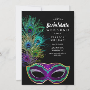 New Orleans Mardi Gras Bachelorette Party Invite