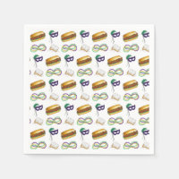 New Orleans Mardi Gras Beignet Beads Mask Po'Boy