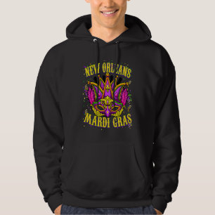 New Orleans Mardi Gras Jester Mask Outfit Men Wome Hoodie
