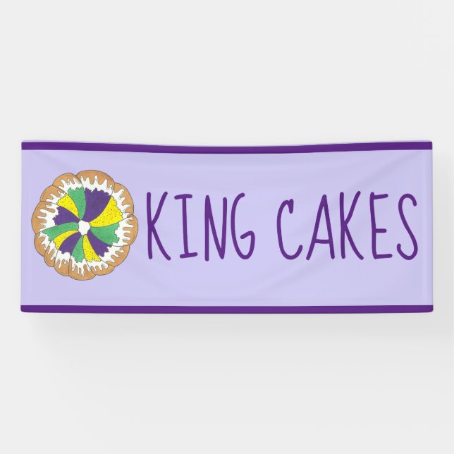 New Orleans Mardi Gras King Cakes Banner (Horizontal)