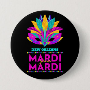 New Orleans Mardi Gras Mask 7.5 Cm Round Badge