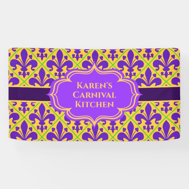 New Orleans Mardi Gras or Carnival Banner (Horizontal)