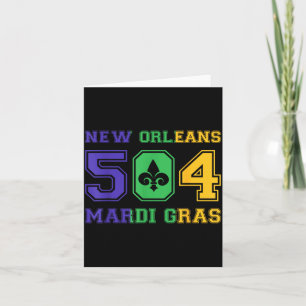 New Orleans Mardi Gras Outfit 504 Louisiana Carniv Card