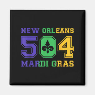 New Orleans Mardi Gras Outfit 504 Louisiana Carniv Magnet