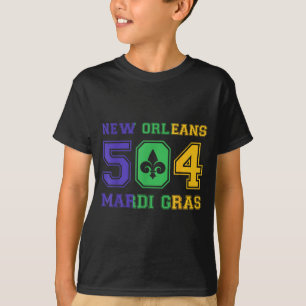 New Orleans Mardi Gras Outfit 504 Louisiana Carniv T-Shirt