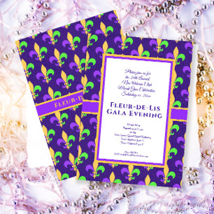 New Orleans Mardi Gras Party Fleur-de-Lis Invitation
