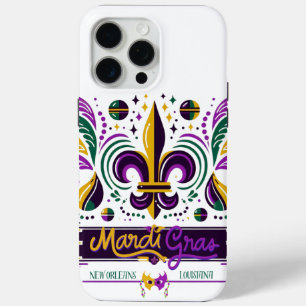 New Orleans Mardi Gras purple yellow green iPhone 15 Pro Max Case