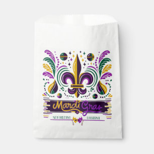 New Orleans Mardi Gras purple yellow green Favour Bag