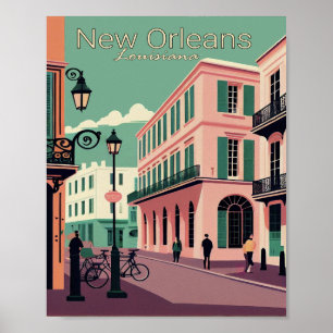 New Orleans Minimalist Vintage Travel Poster