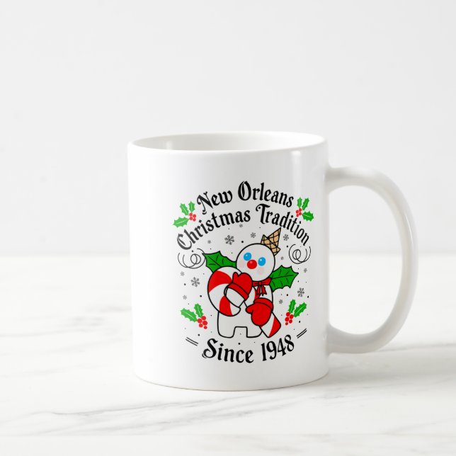 New Orleans Mr Bingle Christmas Tradition Snowman  Coffee Mug (Right)