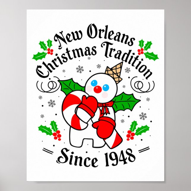 New Orleans Mr Bingle Christmas Tradition Snowman  Poster (Front)