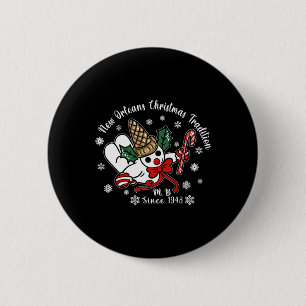 New Orleans Mr Bingle Christmas Tradition Snowmen 6 Cm Round Badge