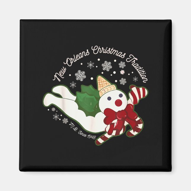 New Orleans Mr Bingle Christmas Tradition Snowmen  Magnet (Front)