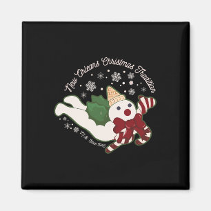 New Orleans Mr Bingle Christmas Tradition Snowmen Magnet