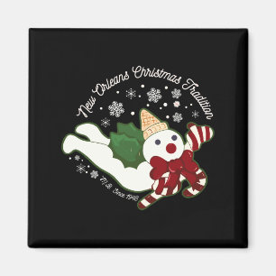 New Orleans Mr Bingle Christmas Tradition Snowmen Magnet