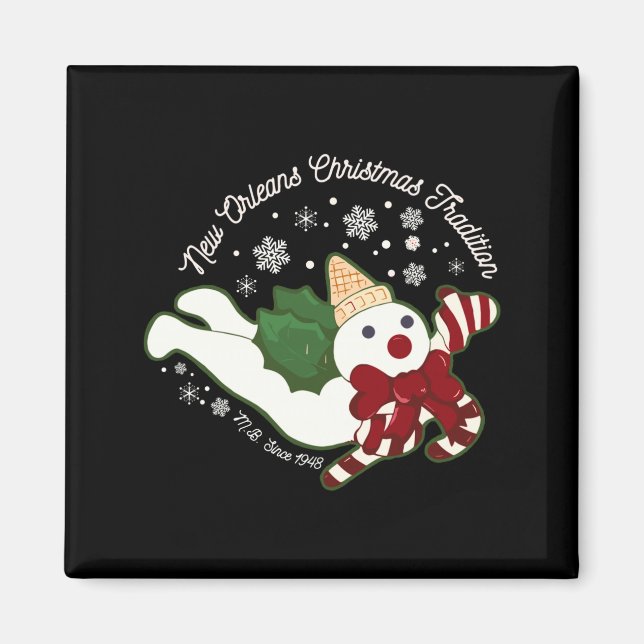 New Orleans Mr Bingle Christmas Tradition Snowmen  Magnet (Front)