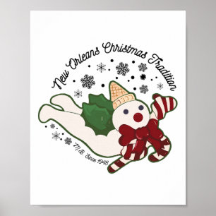 New Orleans Mr Bingle Christmas Tradition Snowmen  Poster
