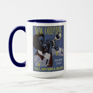 New Orleans Music custom monogram mugs