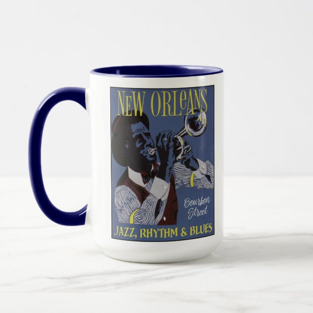 New Orleans Music custom monogram mugs (Left)