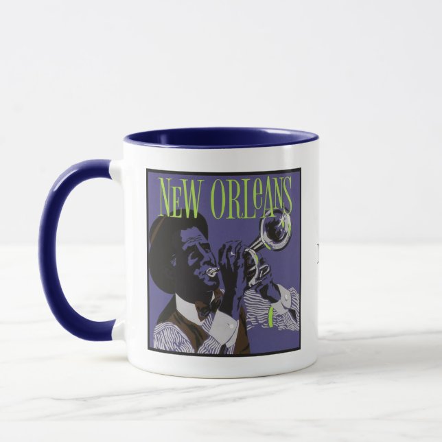 New Orleans Music custom monogram mugs (Left)