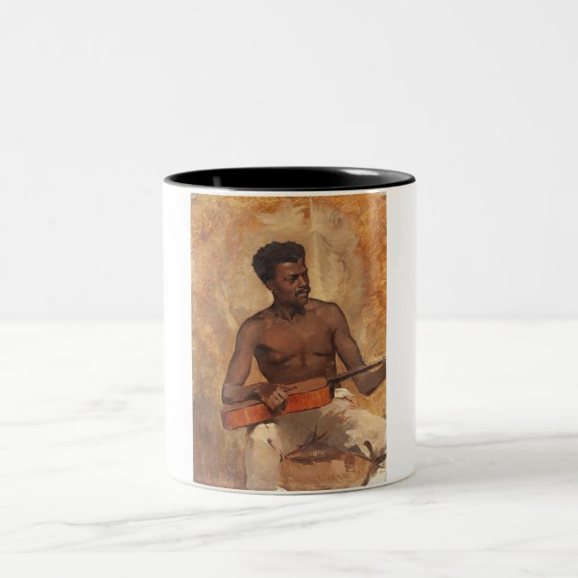 New Orleans Musician (Guitarist) (Francis Millet) Two-Tone Coffee Mug (Center)