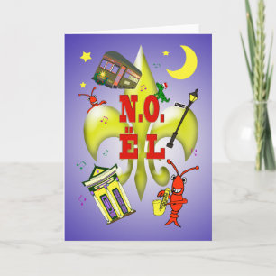 New Orleans N.O.ël Noël Christmas Holiday Card