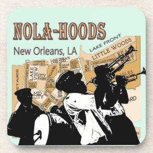 New Orleans Neighbourhoods Map, NOLA_HOODS Coaster