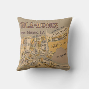 New Orleans Neighbourhoods Throw Pillow
