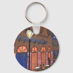 New Orleans Night Cafe Key Ring