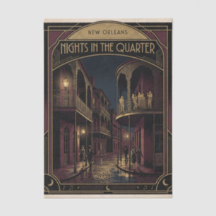 New Orleans Nights in the Quarter Art Deco Design Tissue Paper