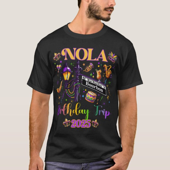 New Orleans Nola 2025 Girls' Birthday Bachelorette T-Shirt (Front)