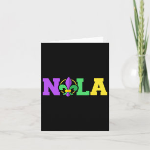 New Orleans Nola In Mardi Gras Colours And Fleur D Card