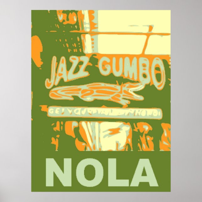 New Orleans Nola Jazz Gumbo Poster (Front)