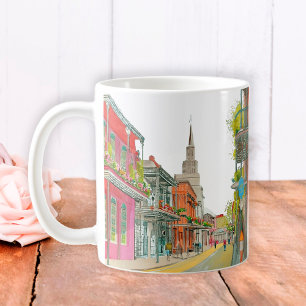 New Orleans Nola Louisiana - Watercolor Coffee Mug