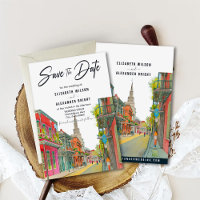 New Orleans Nola Louisiana - Watercolor Wedding