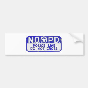 New Orleans NOPD Police Line Sign - Blue Bumper Sticker