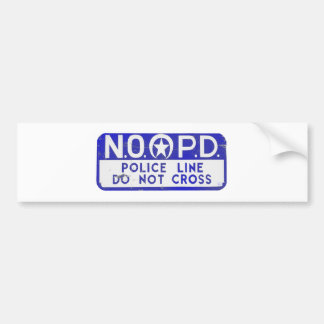 New Orleans NOPD Police Line Sign - Blue Bumper Sticker