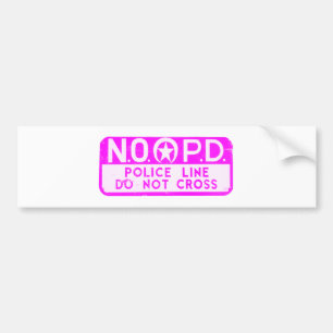 New Orleans NOPD Police Line Sign - Pink Bumper Sticker