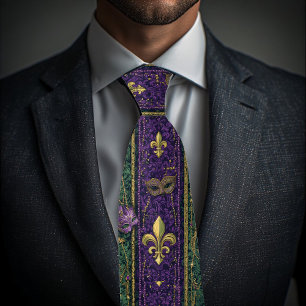 New Orleans Ornate Fleur-de-lis Motif Heritage  Tie