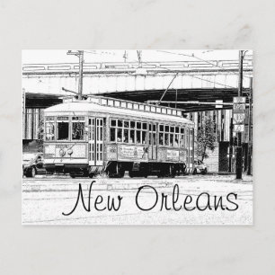 New Orleans Postcard - Trolley Car