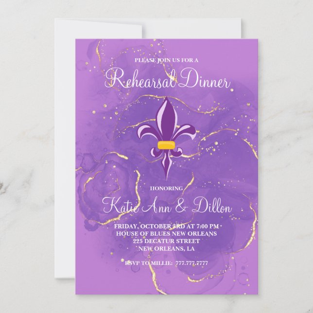 New Orleans Rehearsal Dinner Invitation  (Front)
