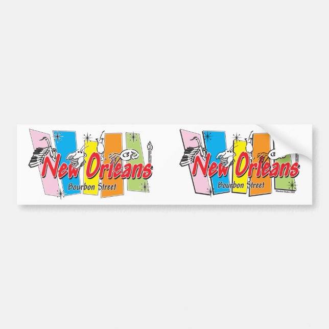 New Orleans Retro Look Bumper Sticker (Front)