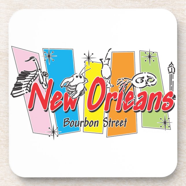 New Orleans Retro Look Coaster (Front)