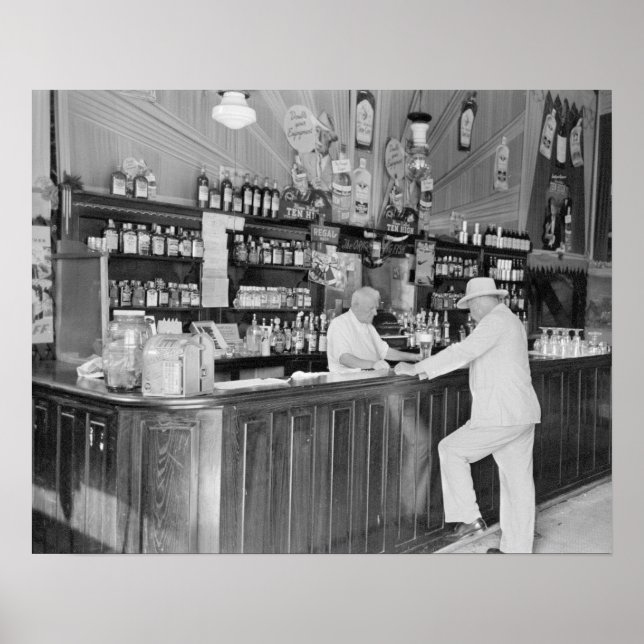 New Orleans Saloon, 1938. Vintage Photo Poster (Front)