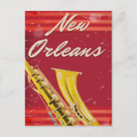 New Orleans Saxophone travel poster worn edition