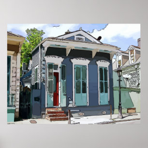 New Orleans Shotgun House Poster