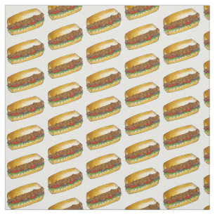 New Orleans Shrimp Po Boy Poboy Sandwich Fabric