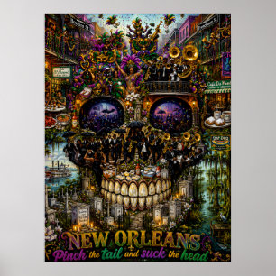 New Orleans Skull Art Print State of Mind
