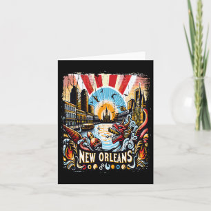 New Orleans Souvenir Mardi Gras Bourbon Street Lou Card