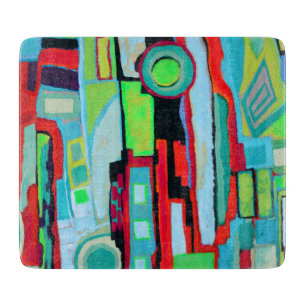 New Orleans Street 6 x 7 Deco Glass Cutting Board
